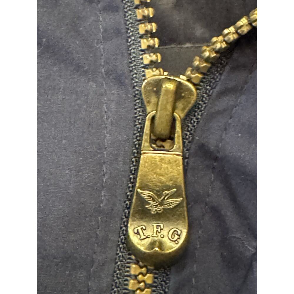 Small Triple FAT Goose Down Filled Vintage Coat Blue Missing Hood F.A.T. - Picture 8 of 14